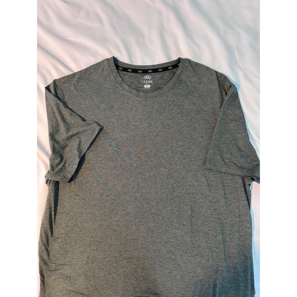 LEG3ND Inspire Mens XL Gray Heathered Active Performance T-Shirt Short Sleeve